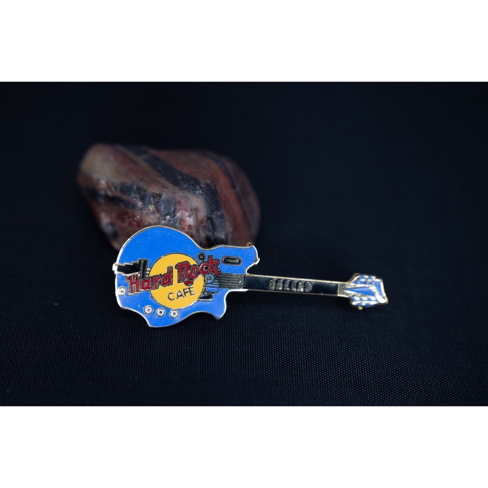 Hard Rock Cafe‎ Pin Dallas Blue/Gold National Gleenwood Guitar 90s vintage